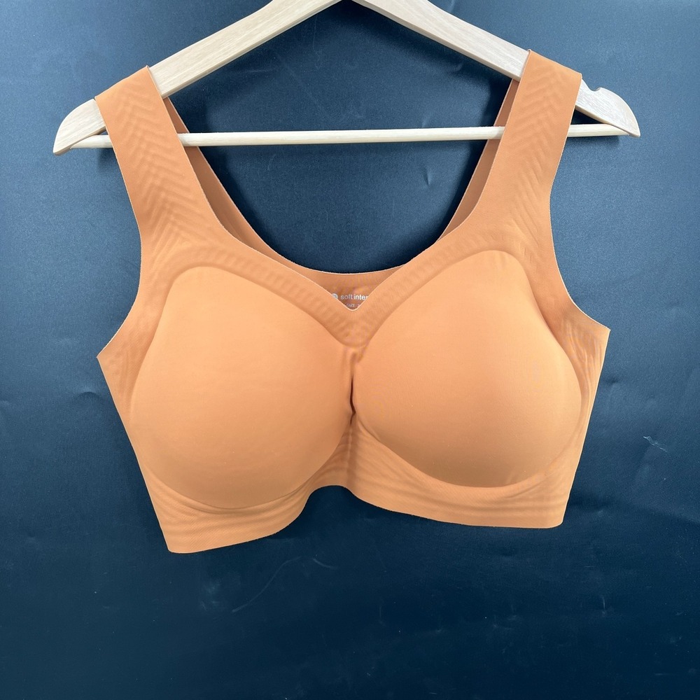 Soft Intention pullover bra‎ high support v-neck 2XL XXL brown